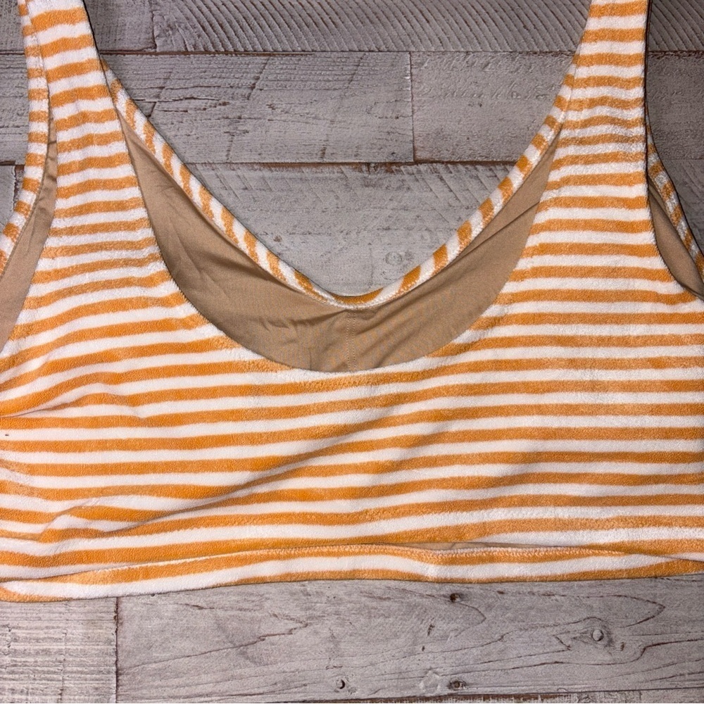 Old Navy Orange & Cream Striped Swim Top Beach Vacation V-Neck 3X & 4X - Picture 10 of 16